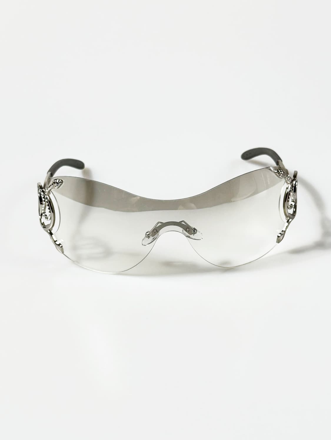 실버 스퀘어 클리어 고글 프레임 빈티지 선글라스 상품이미지2