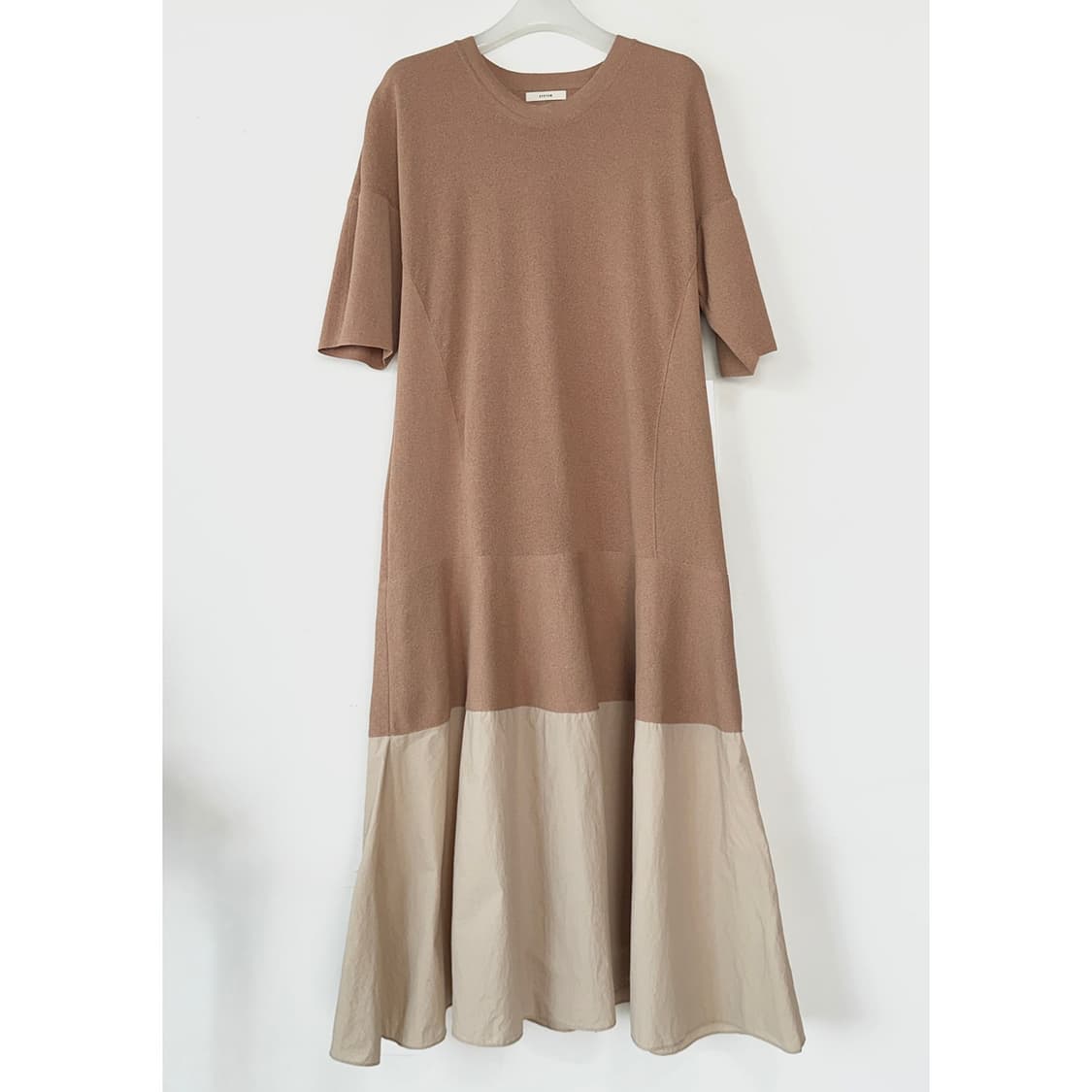 시스템 반팔 롱 니트 원피스 상품이미지2