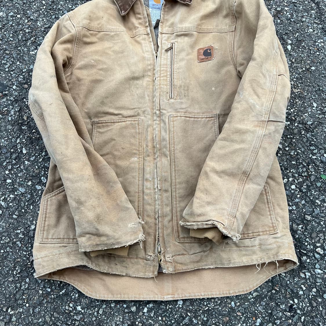 세월이 느껴지는 칼하트 브라운 워크 자켓 상품이미지5