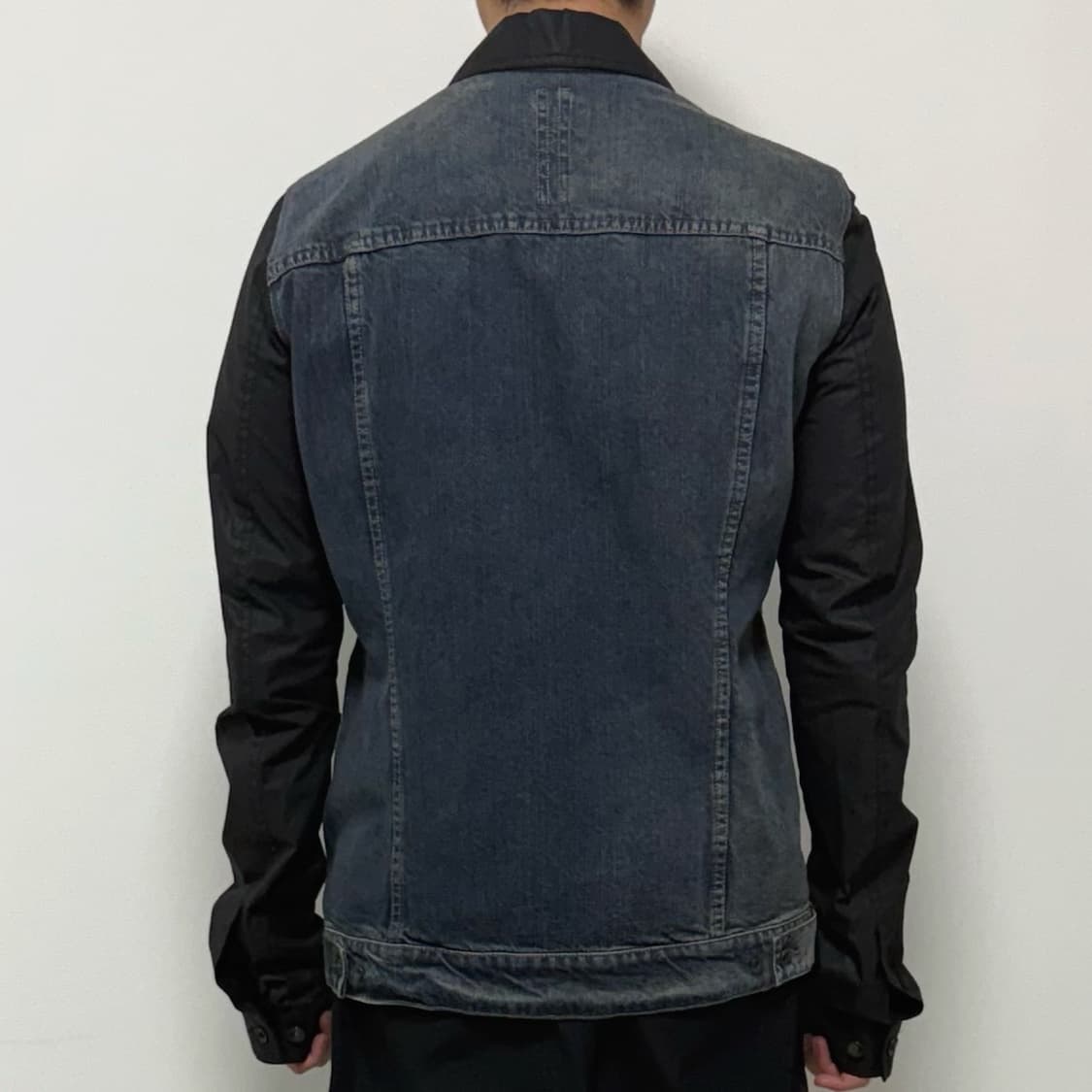 릭오웬스 15SS 다크쉐도우 가죽 데님 자켓 허슬러 블루 상품이미지2