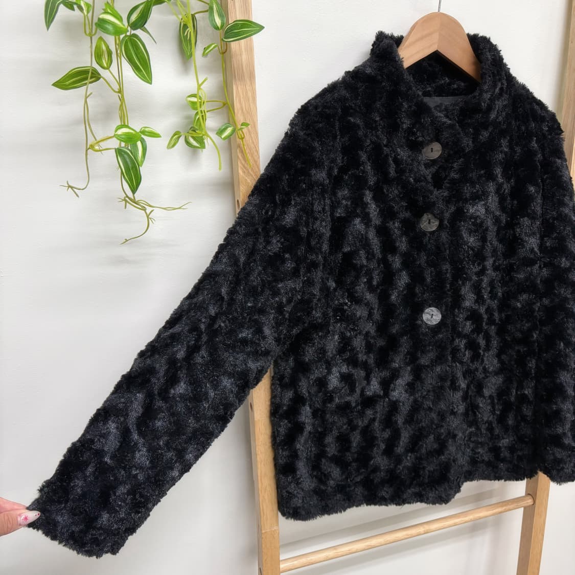 JPN/ 블랙 털 자켓 코트 숏코트 크롭코트 블랙퍼  상품이미지7