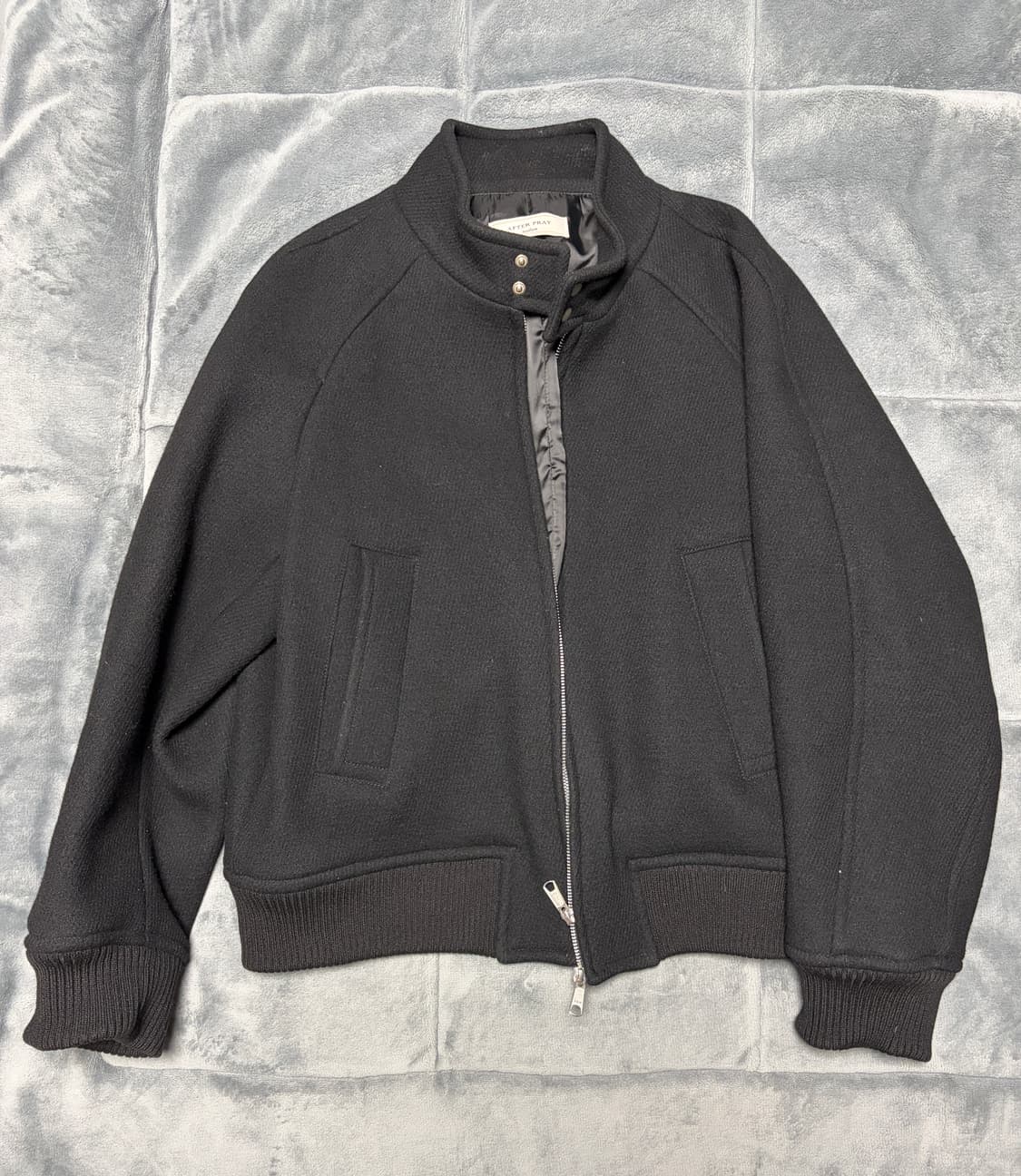 (L사이즈 교환 가능)애프터프레이 리가즈 헤링턴 블루종 블랙  사이즈 M 상품이미지1