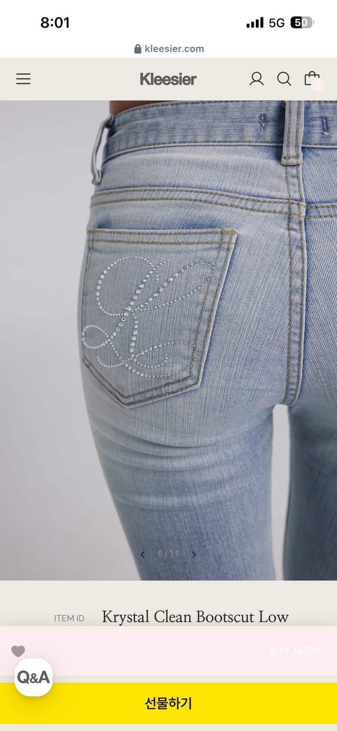 Kleesier clean bootscut low jeans (새상품) 상품이미지3