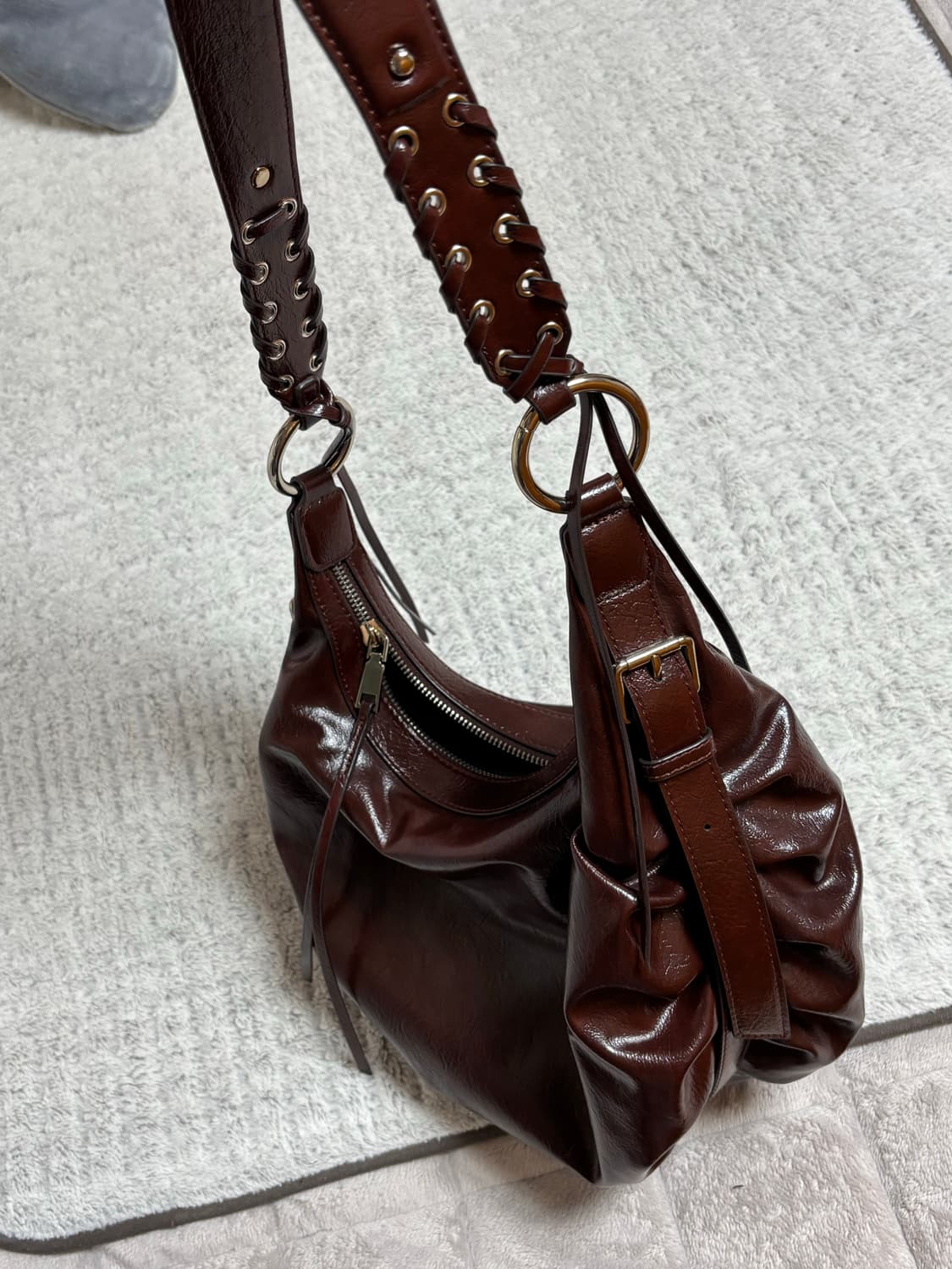 자라 프린지 숄더백 브라운 새상품 상품이미지7