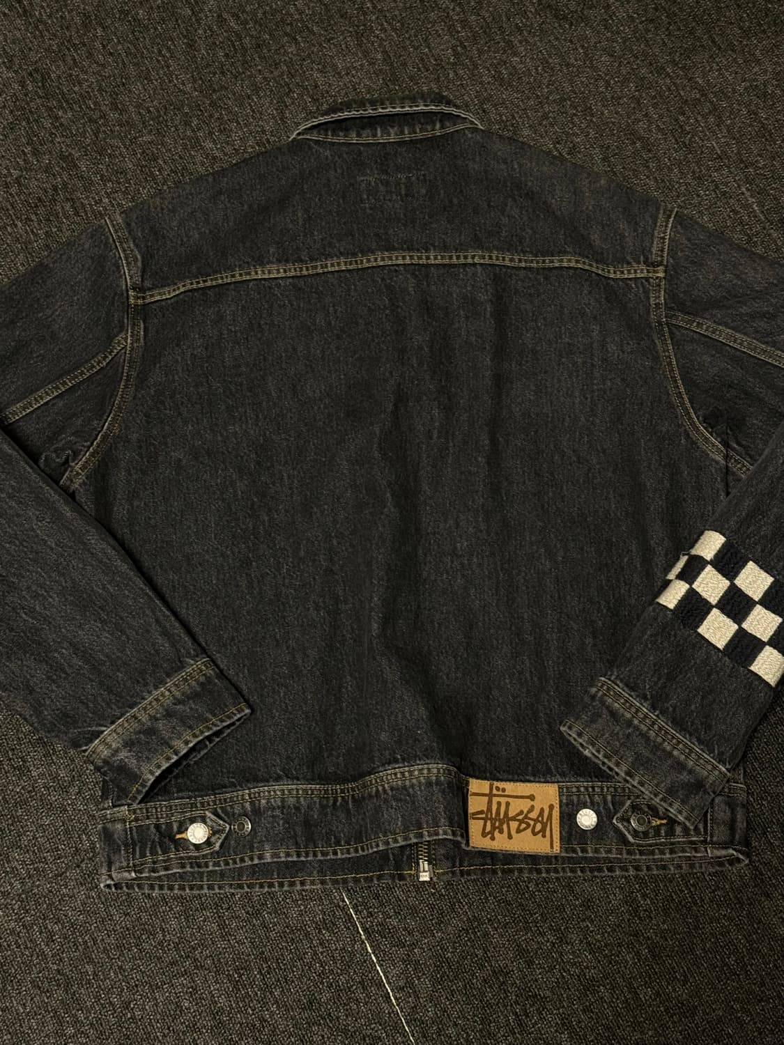 [M] 스투시 x 노마 t.d. 데님 집 워크 자켓 워시드 블랙 상품이미지5