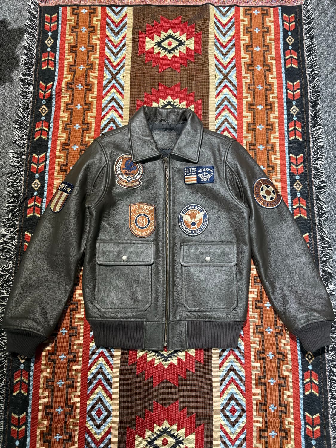 미 공군 복각 G-1 카우하이드 소가죽 레더자켓 상품이미지1