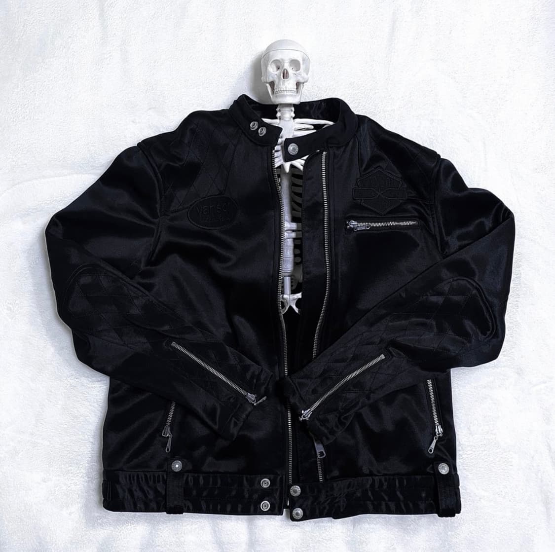 Vanson 밴슨 아카이브 메멘토 모리 해골 라이더 바이커 집업 자켓 상품이미지2