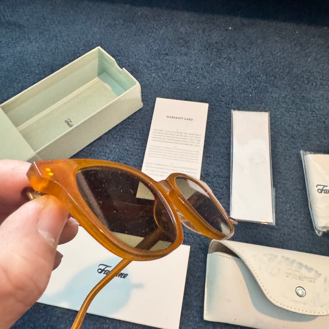 Fake me 페이크미 갈색 브라운 선글라스 오렌지 풀세트 상품이미지8