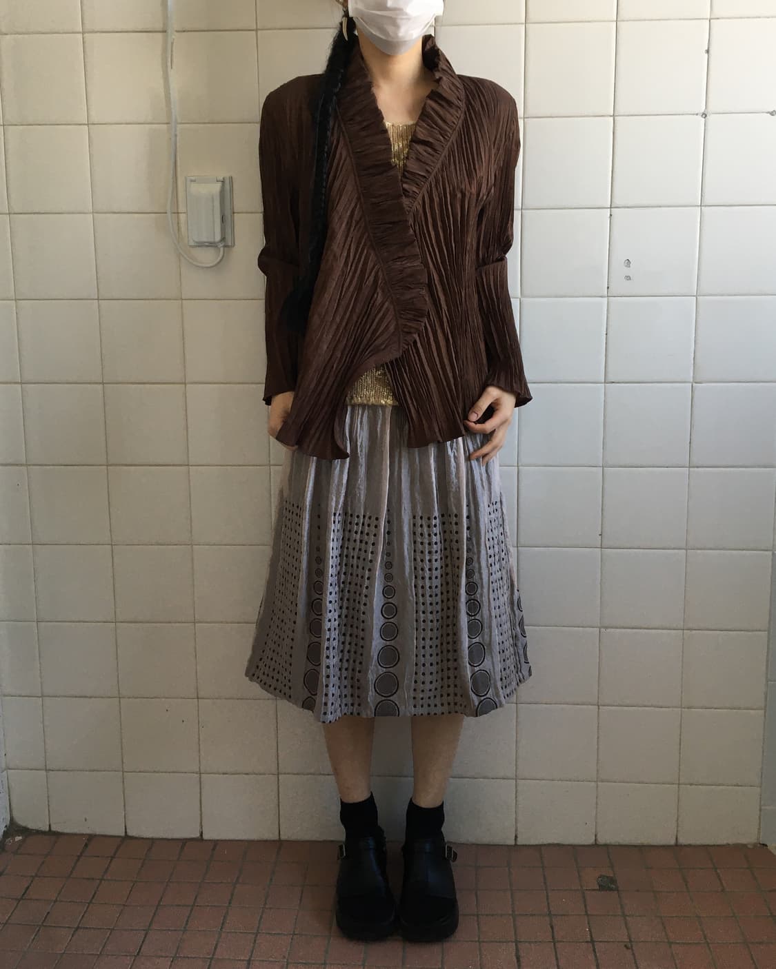 Pleats open cardigan 상품이미지1