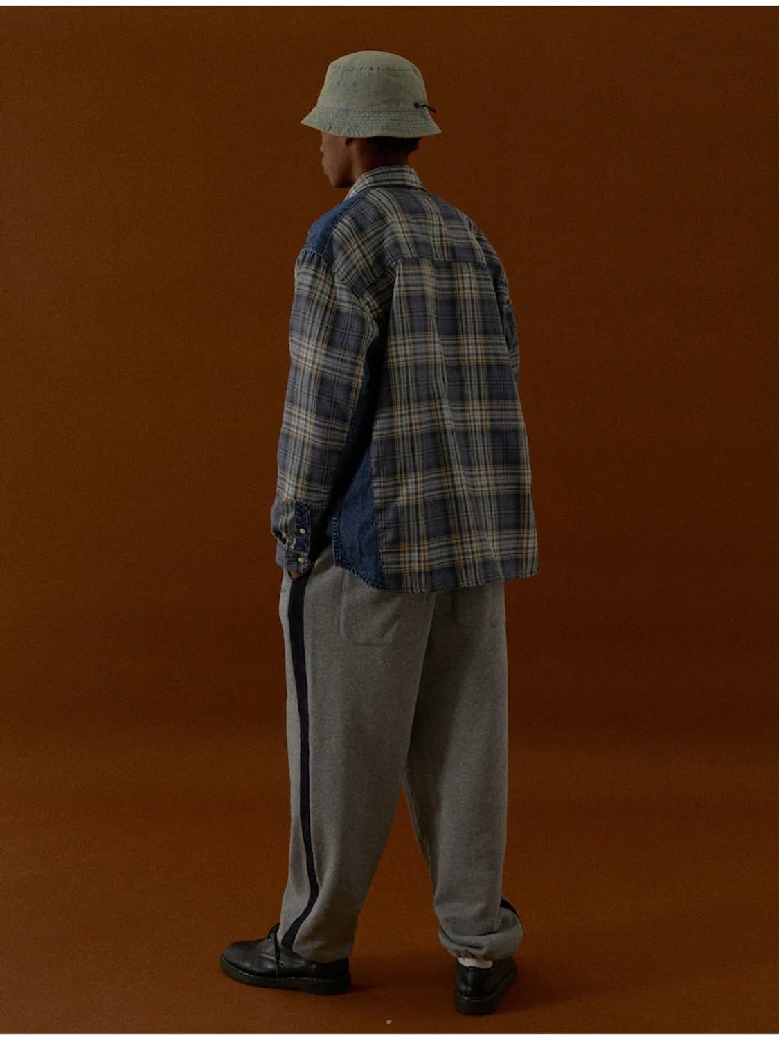 magoodgan 맥우드건 남녀공용 체크 데님 셔츠 남방 상품이미지3