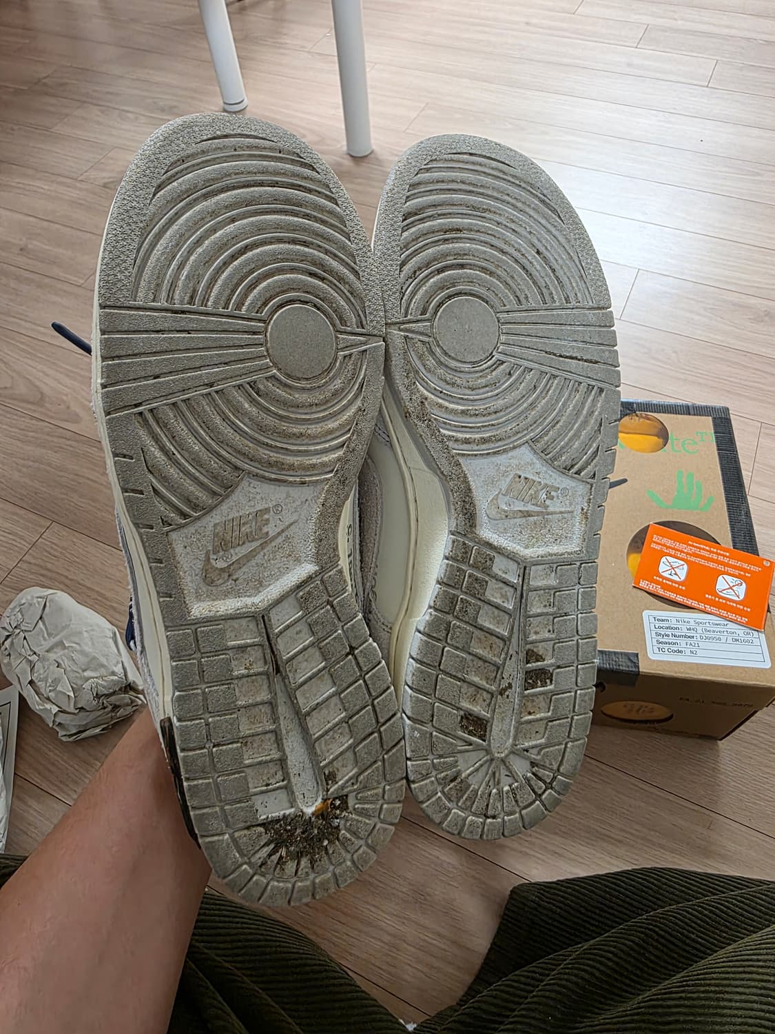 오프화이트x나이키 덩크 lot 18 275사이즈 상품이미지3