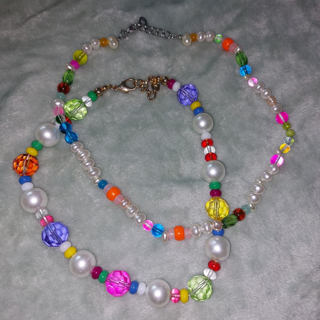 오리엔탈 히피 보헤미안 비즈 목걸이 2개 세트 상품이미지1