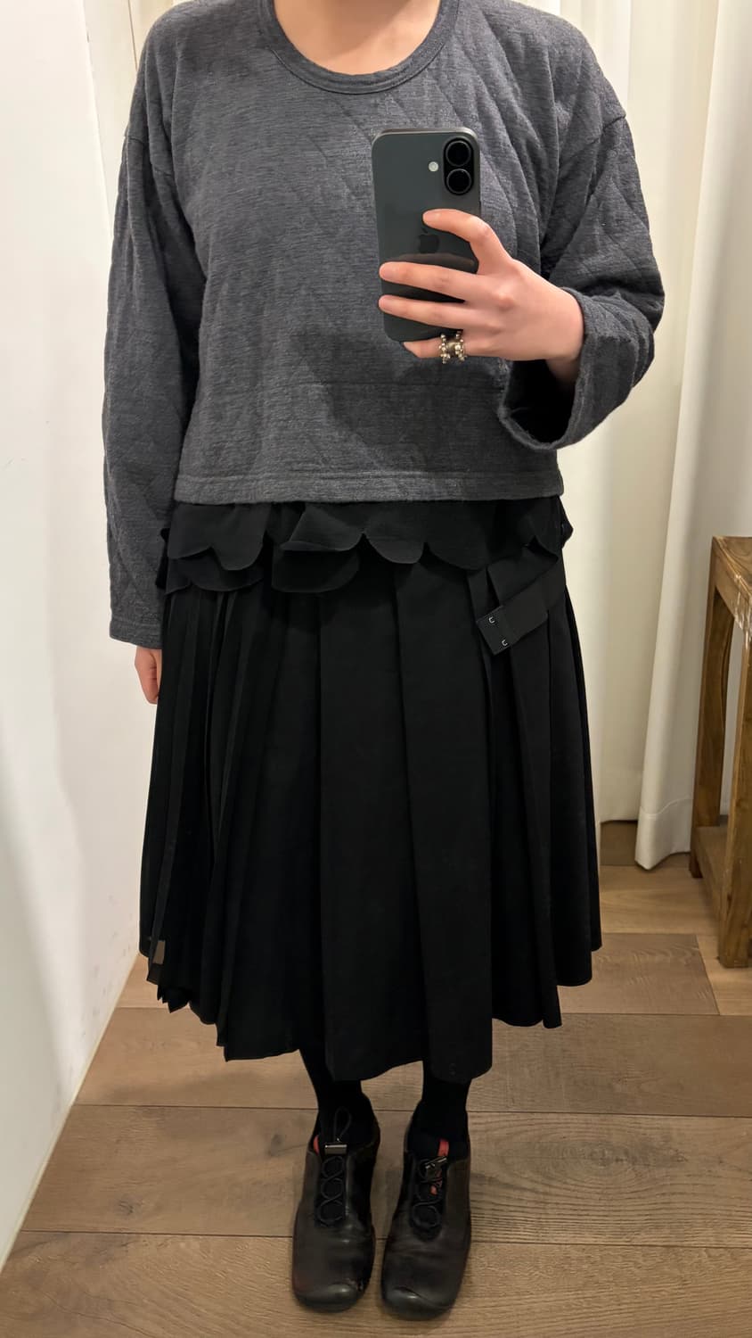 Bondage Detail Docking Pleats Skirt 상품이미지2