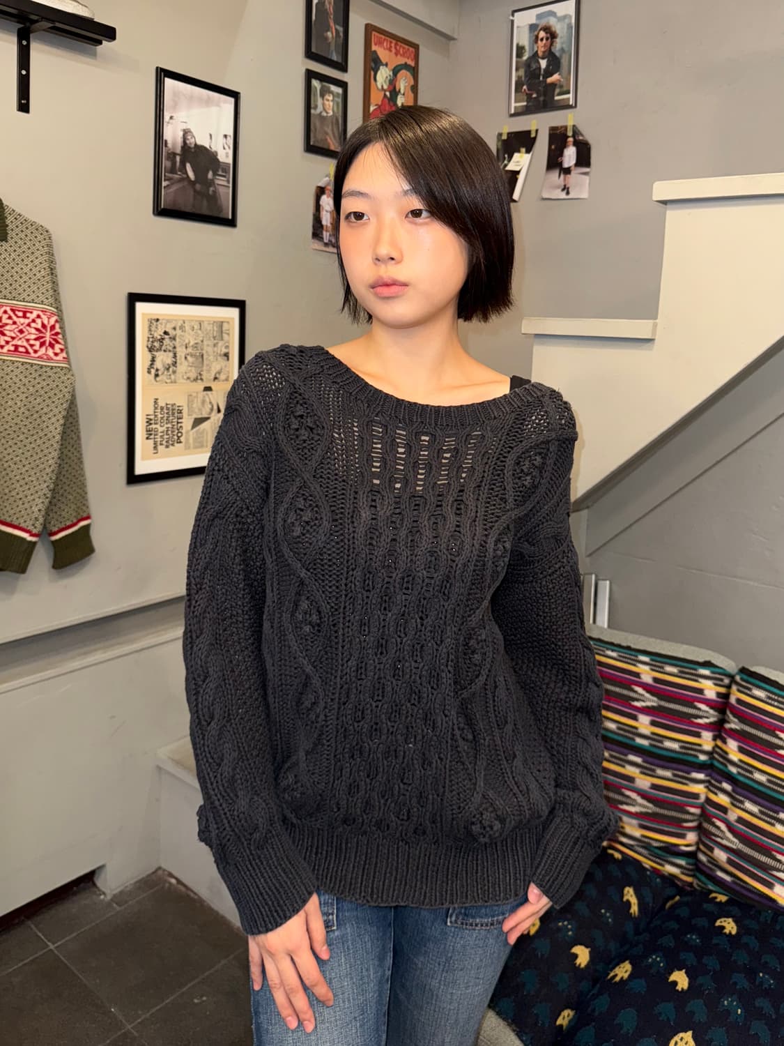 90‘s Issey Miyake I.S cable knit sweater 상품이미지2
