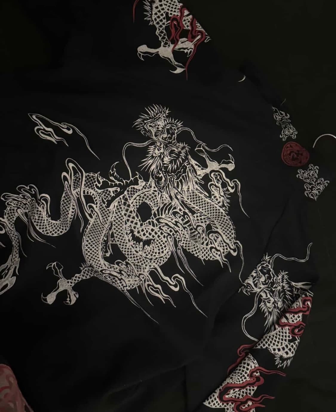 갸루 펑크 오리엔탈 용 자수 져지 상품이미지1