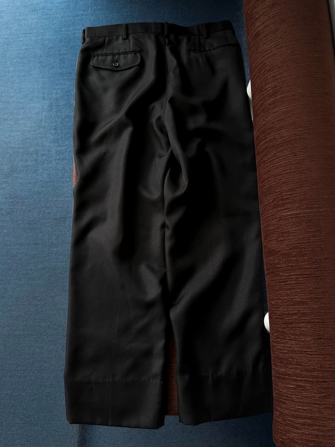 Poly twill fabric 2 pleats wide trousers 상품이미지3
