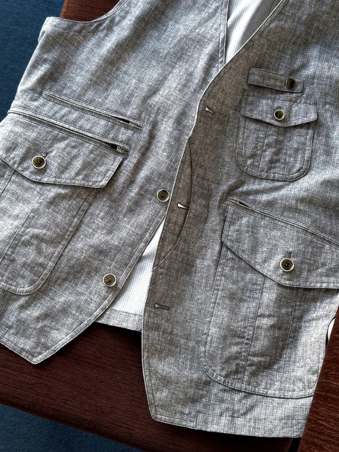 Washed fabric design work vest 상품이미지4