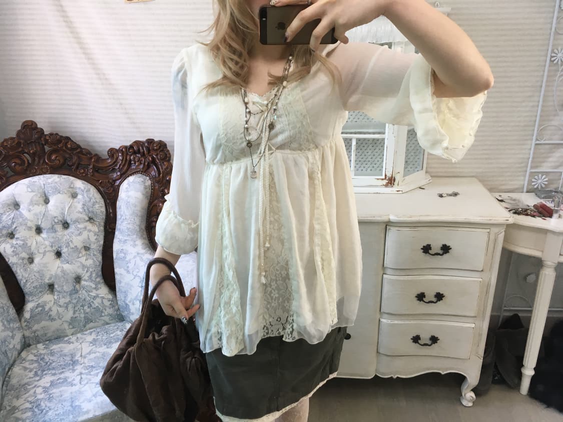 jpn vintage ivory fairy lace blouse 상품이미지1