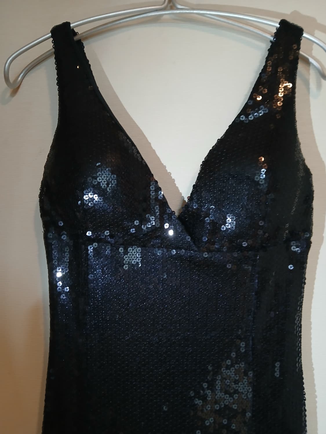 고급 스팽글 브이넥 캡 미니 원피스 드레스 백리스 섹시 홀복 클럽 파티룩 상품이미지2