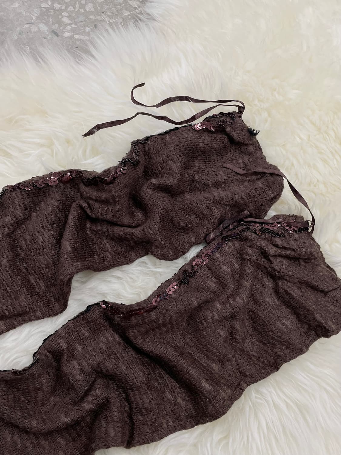 JPN 브라운 글리터 레그워머 상품이미지6