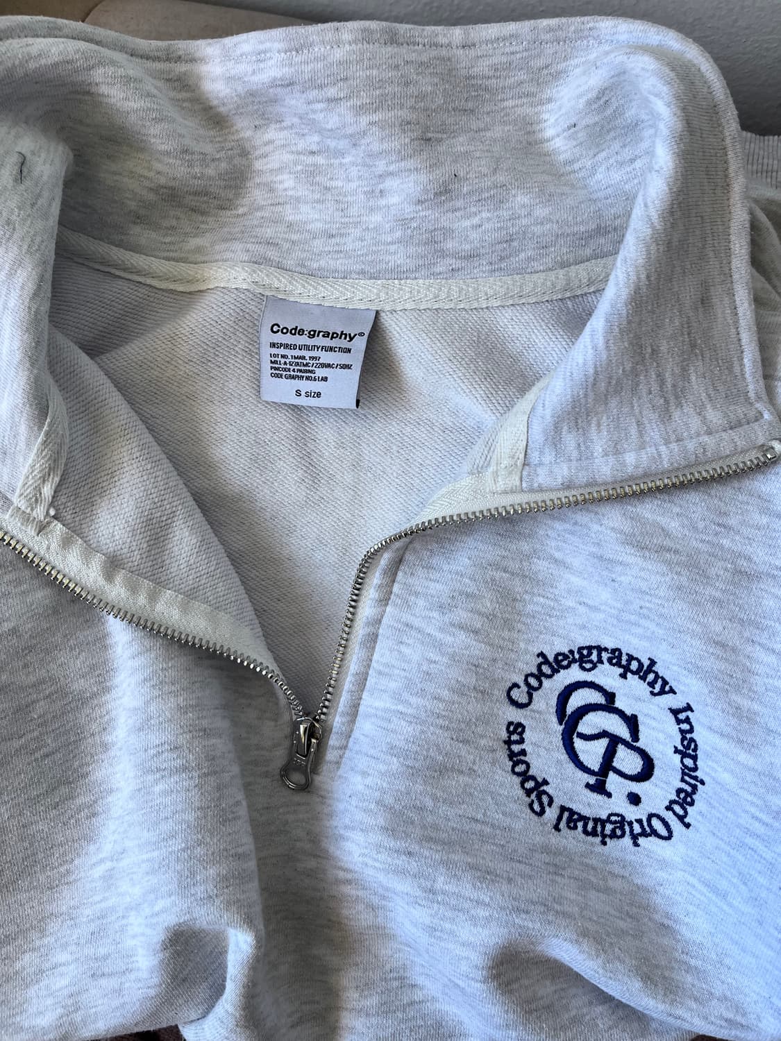 코드그라피 남성 반집업맨투맨티셔츠 S사이즈 상품이미지6