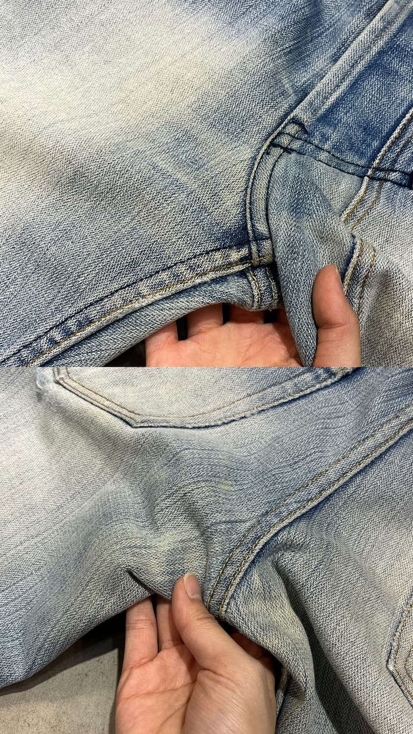 Diesel Industry 화이트 워싱 연청 와이드 데님 팬츠  상품이미지10