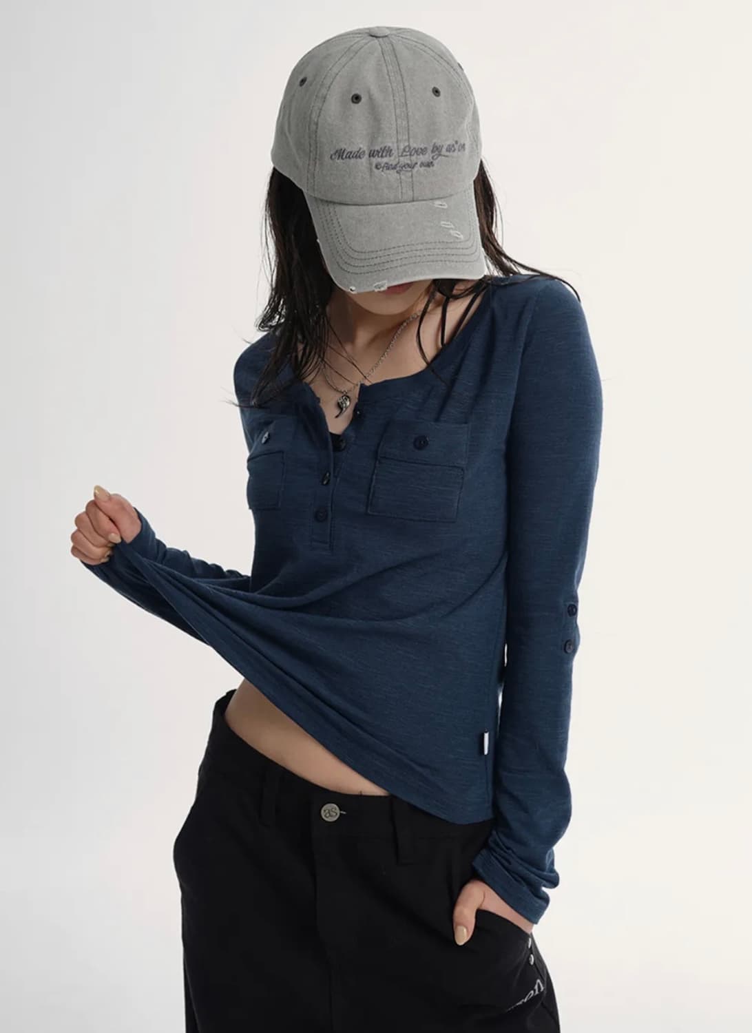 새상품)애즈온 아틀란타 포켓티 블루그린 ATLANTA POCKET TEE 상품이미지1