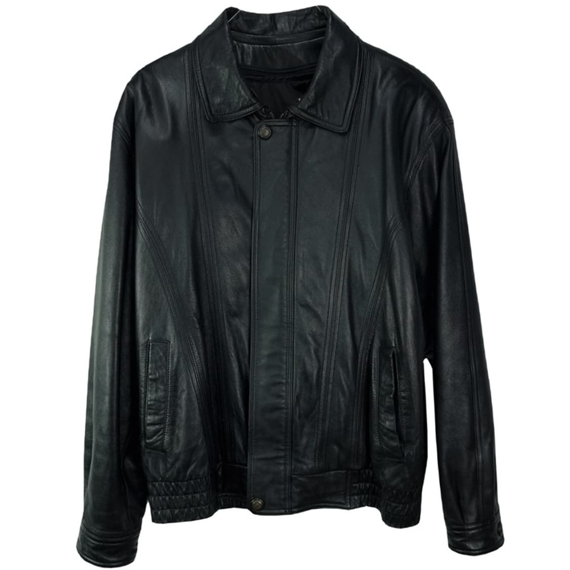 [빈티지] 리얼 쉽스킨 양가죽 레더 봄버 자켓 블랙 M19167 상품이미지2