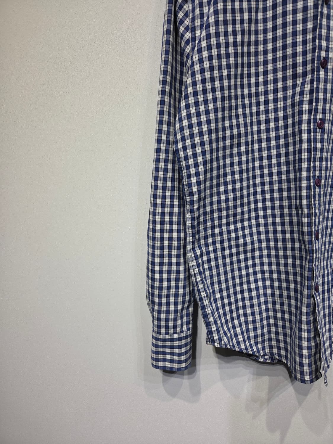 KANGOL 캉골 블루 깅엄 체크 셔츠 상품이미지4