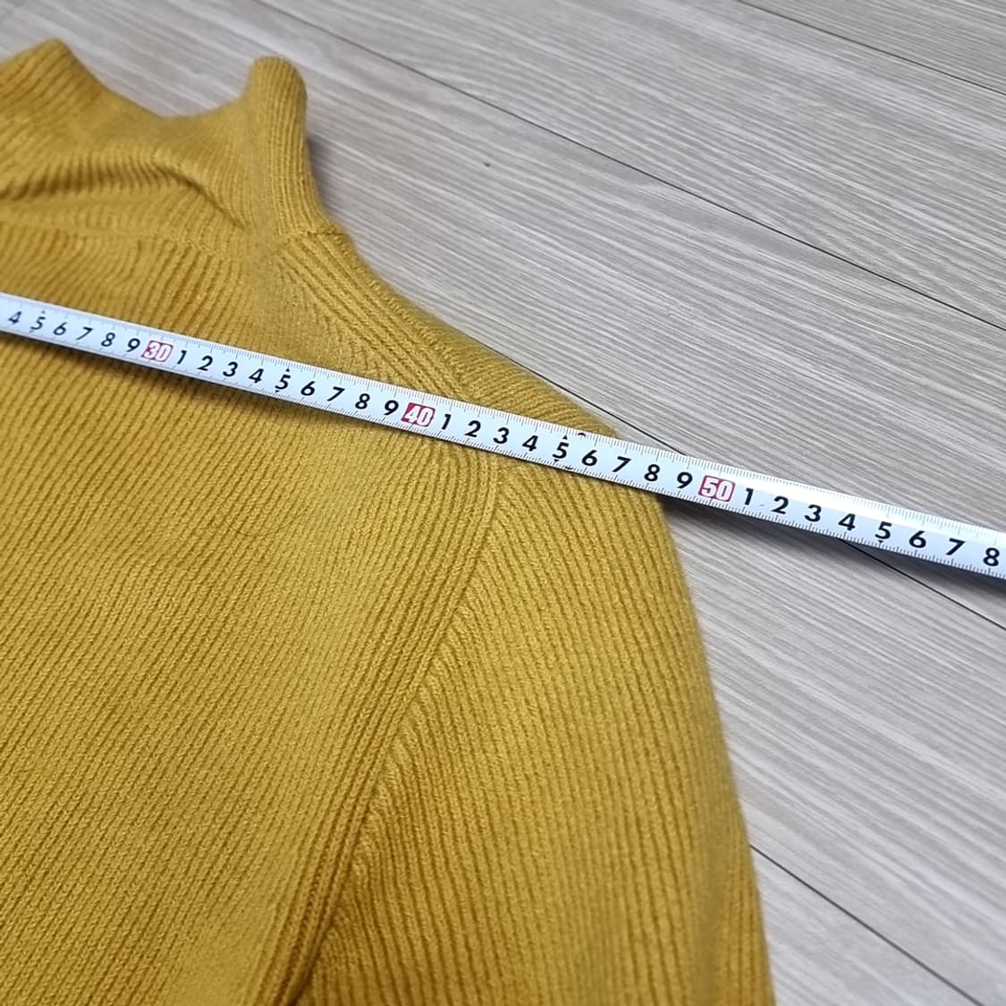 인터메조 골지 니트 짚업 가디건 옐로우(100) 상품이미지9
