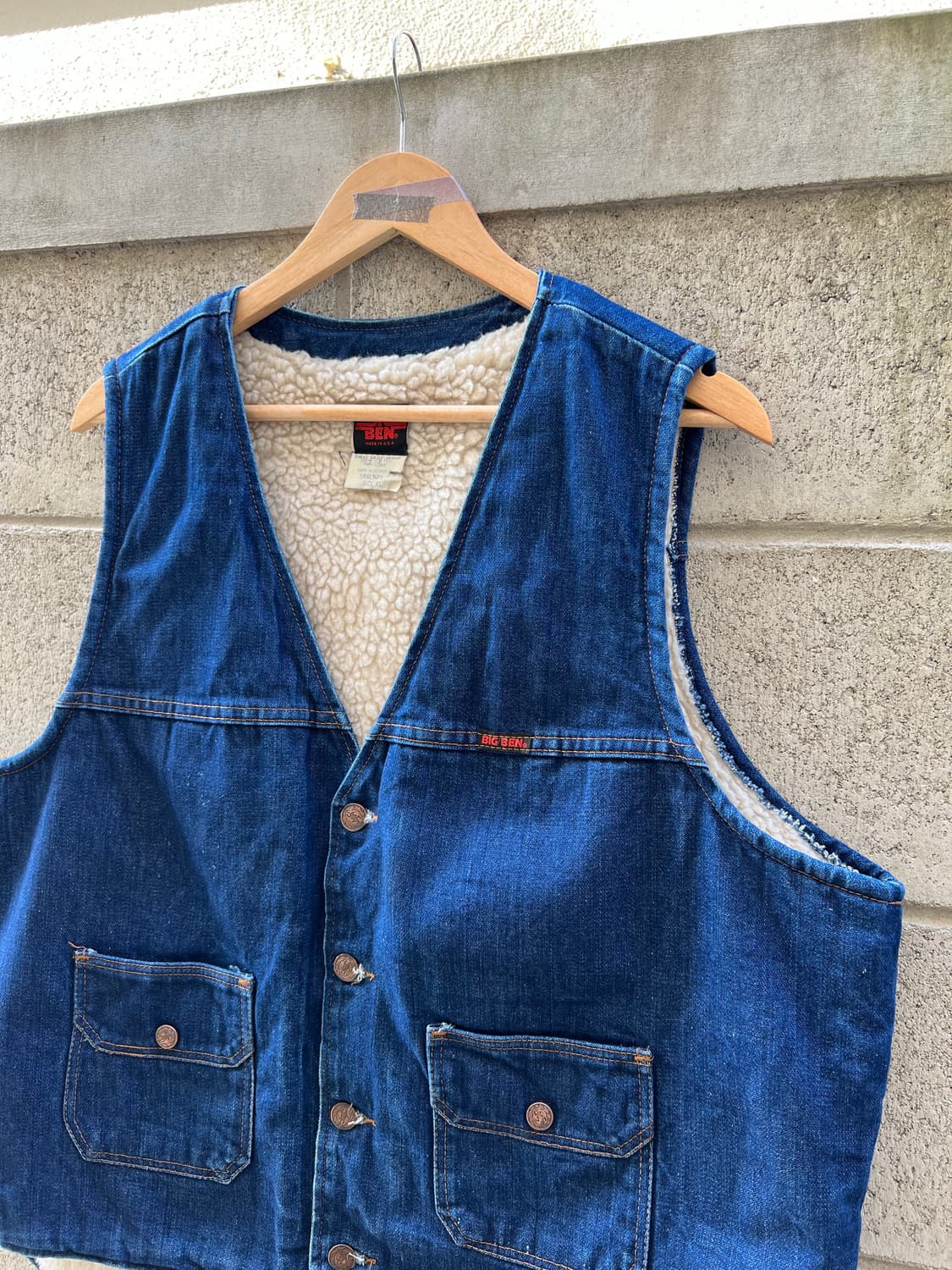 1970s BIG BEN DENIM SHERPA 빈티지데님쉐르파베스트 상품이미지4