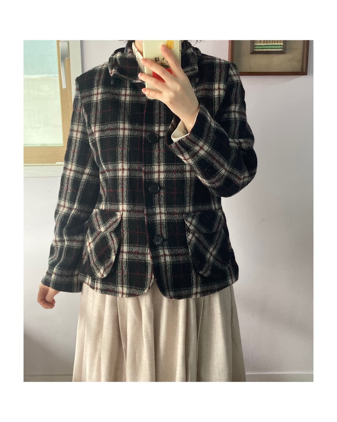 체크 울100 자켓 상품이미지1