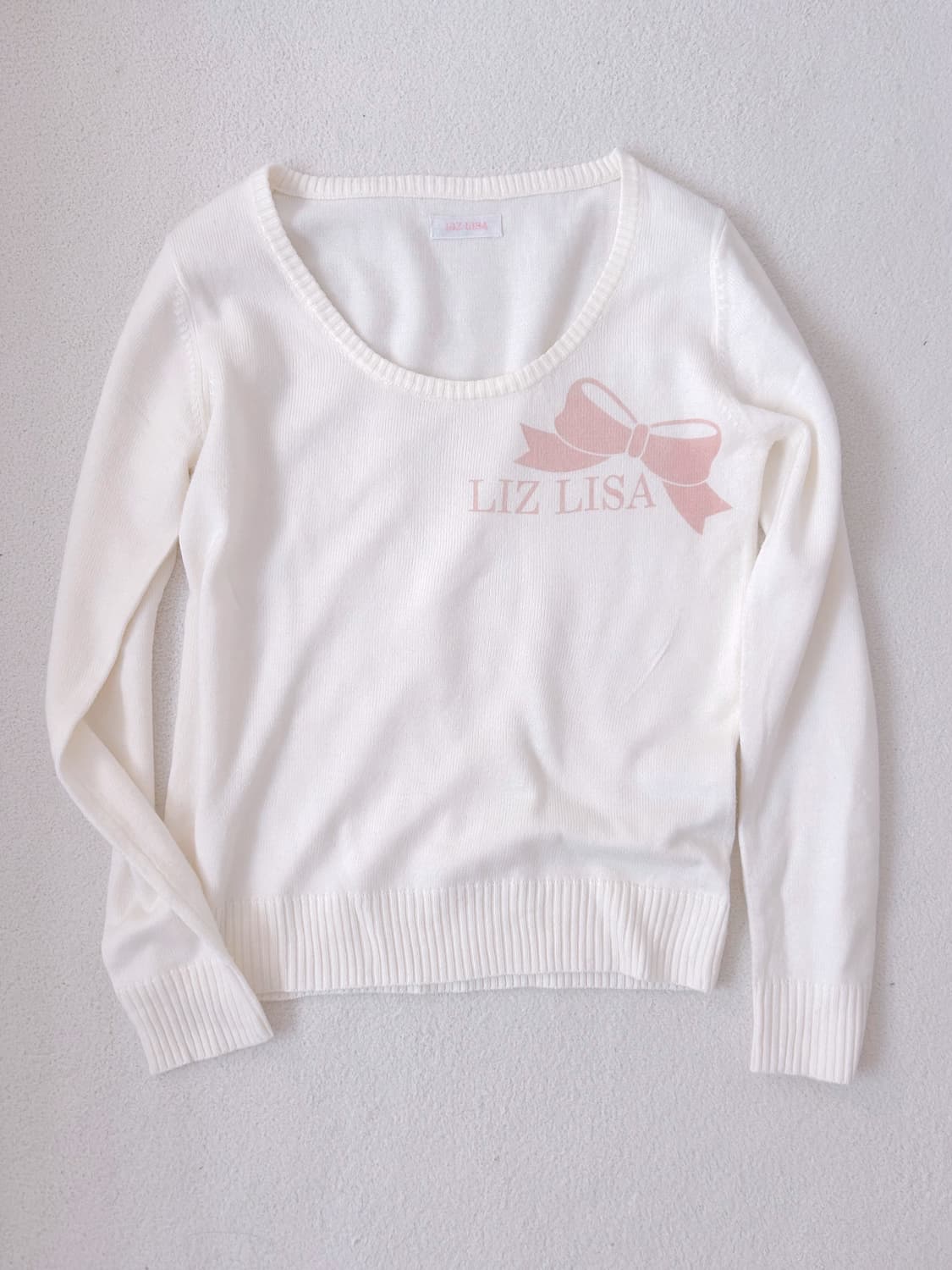 리즈리사 리본 로고 니트 핀터깔 히메갸루 라떼갸루 상품이미지1