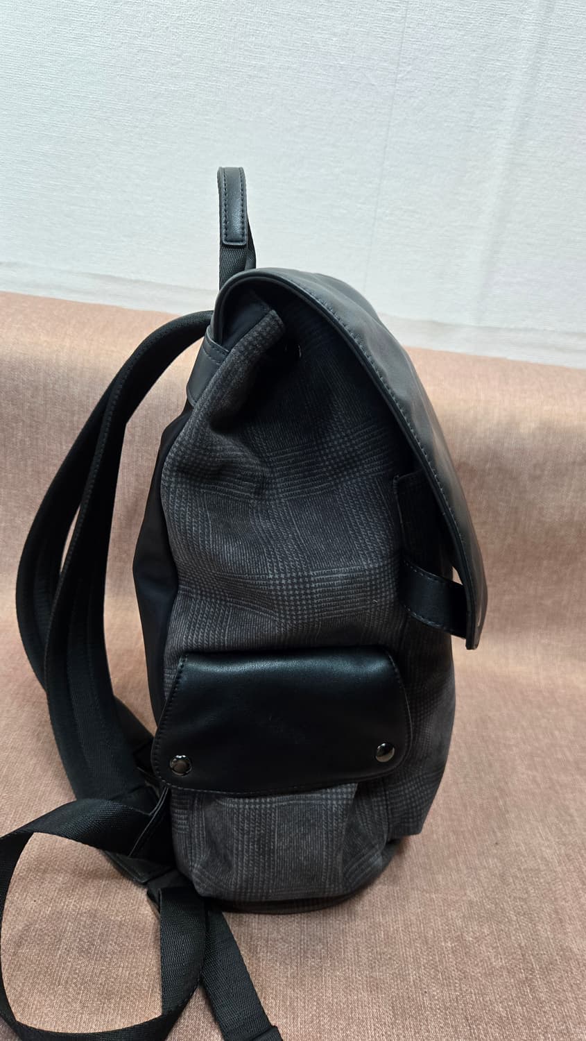 BVP  상태최상 글렌체크 가죽 백팩 가방 상품이미지4