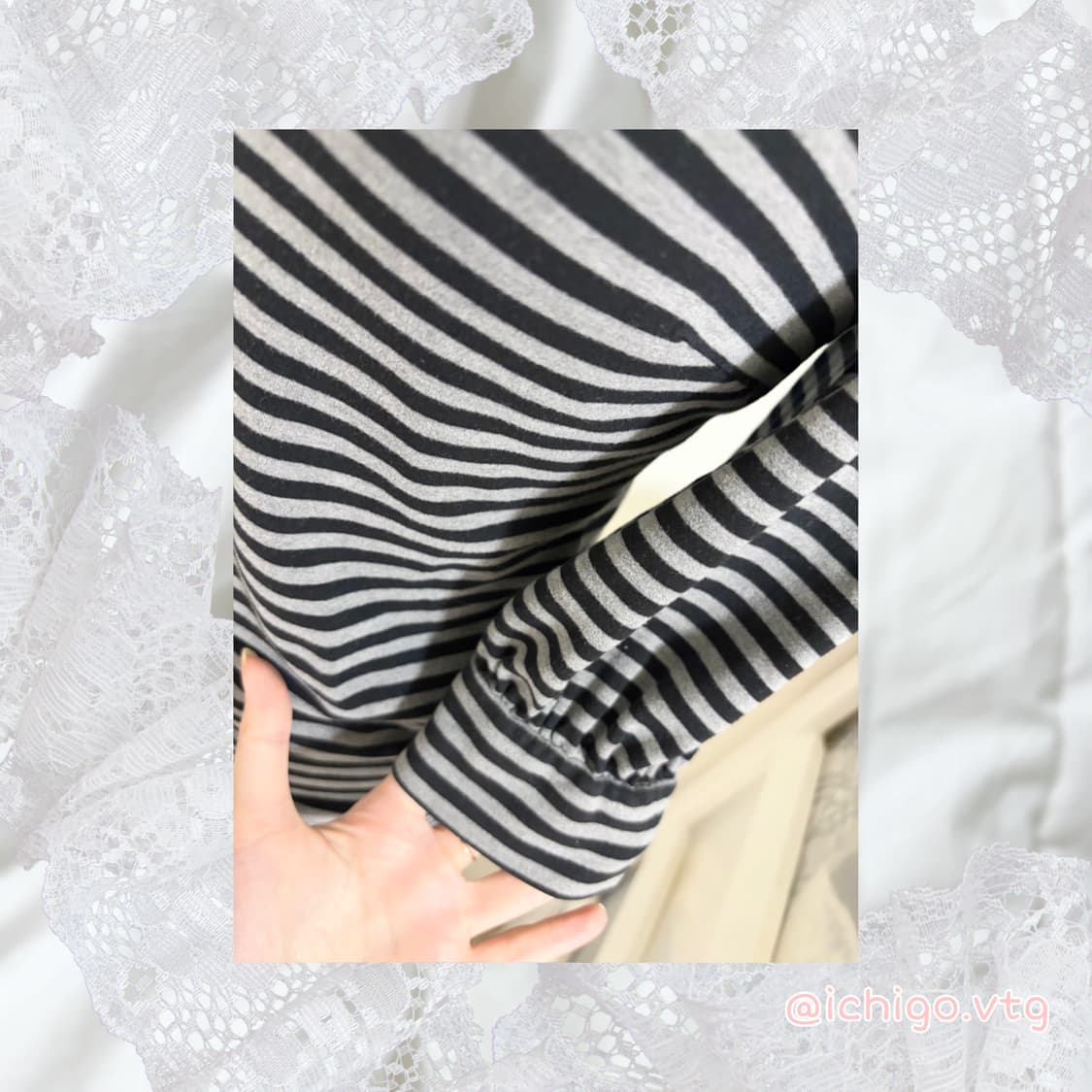 버버리 블루라벨 burberry blue label 스트라이프 챠콜 탑 상품이미지3