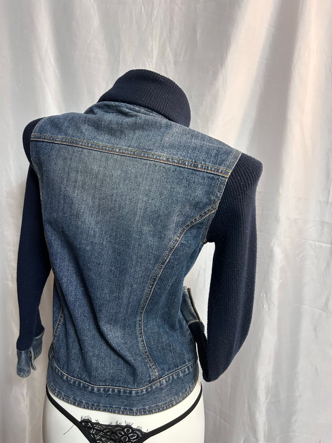 DKNY y2k denim knit zip-up 상품이미지7