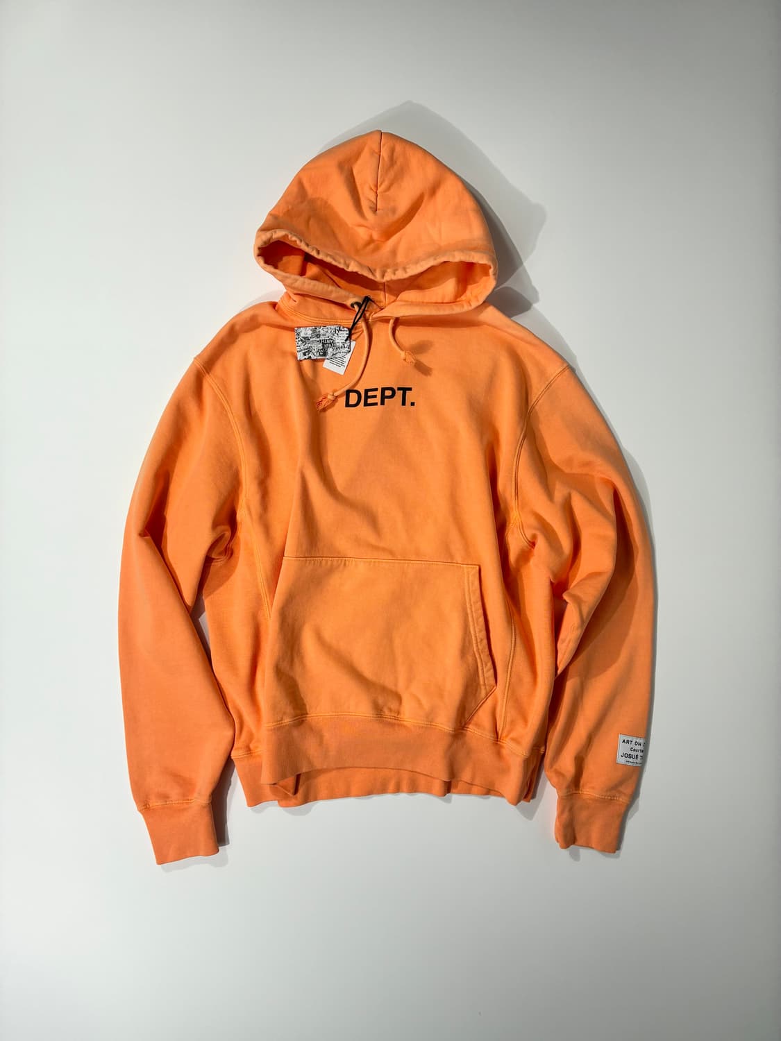 갤러리 디파트먼트 DEPT 로고 후드 티셔츠 플로 오렌지 XL사이즈 상품이미지1