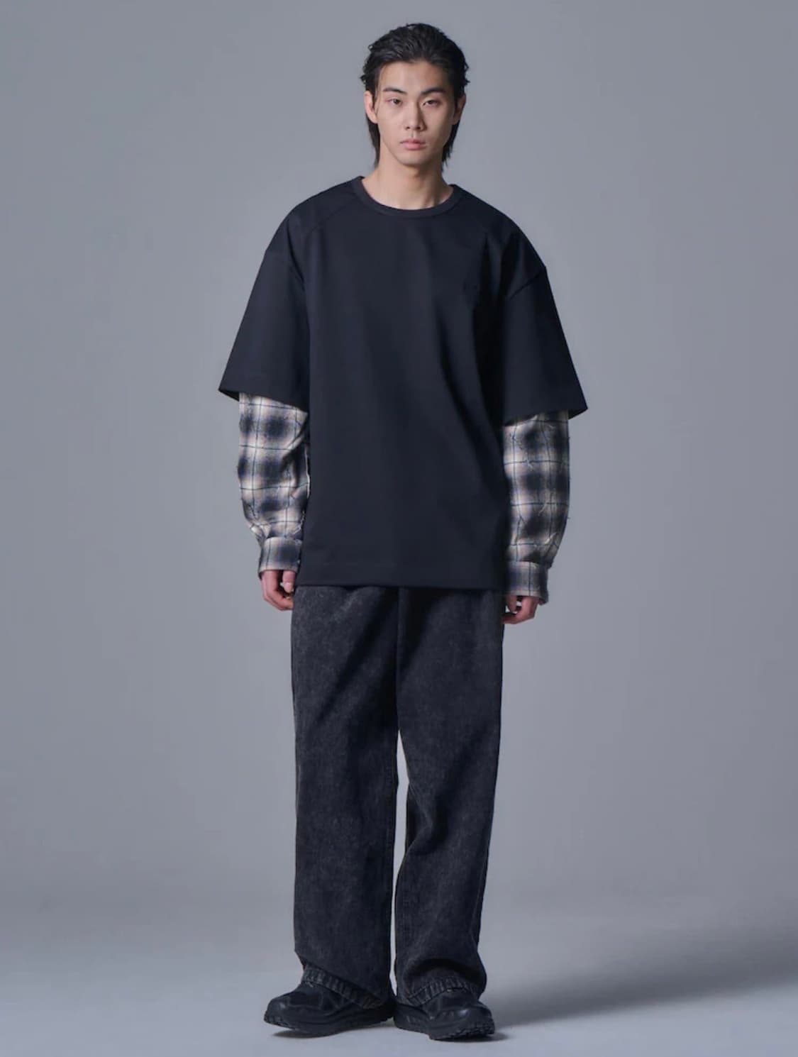 준지 24fw 듀얼 체크 롱슬리브 L. 상품이미지3