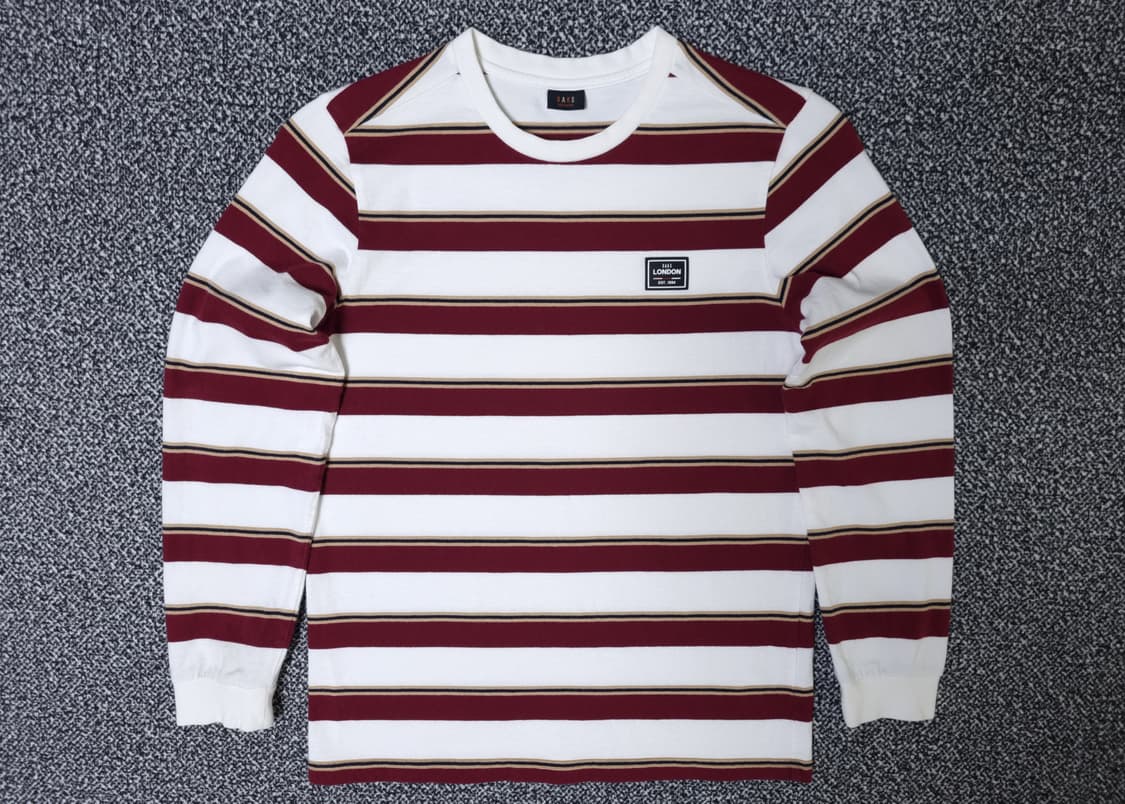 [무료배송][165]닥스 키즈 스트라이프 라운드 긴팔티 상품이미지1