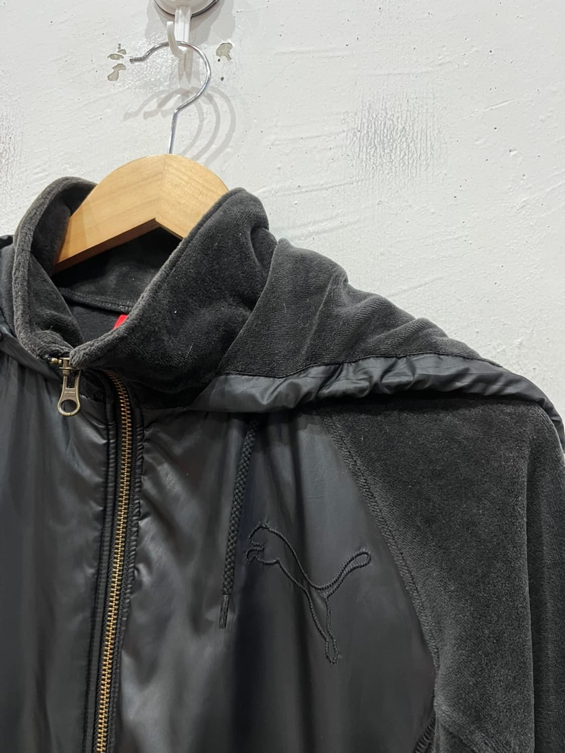 PUMA 퓨마 재팬 벨벳 트리밍 후드집업 블랙 M 상품이미지2