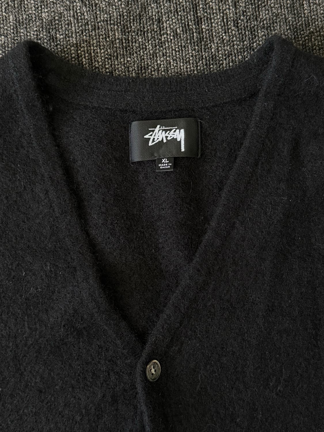 [XL] 스투시 브러쉬드 가디건 블랙 상품이미지2