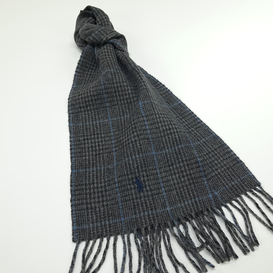 MX254 폴로 랄프로렌 하운드투스 그레이 양면 버진울 목도리 머플러 상품이미지3