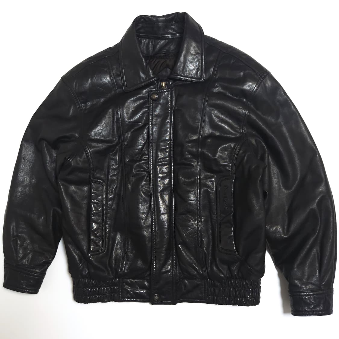 피에르가르뎅 90s 램 레더 봄버 자켓 블랙 상품이미지2