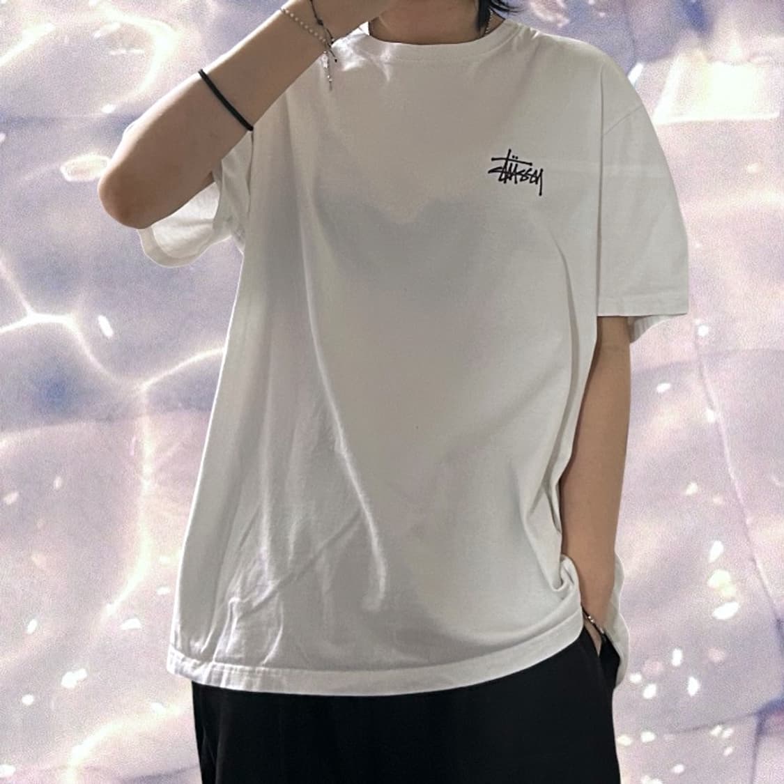 스투시 베이직 반팔 티셔츠 화이트 L 상품이미지2