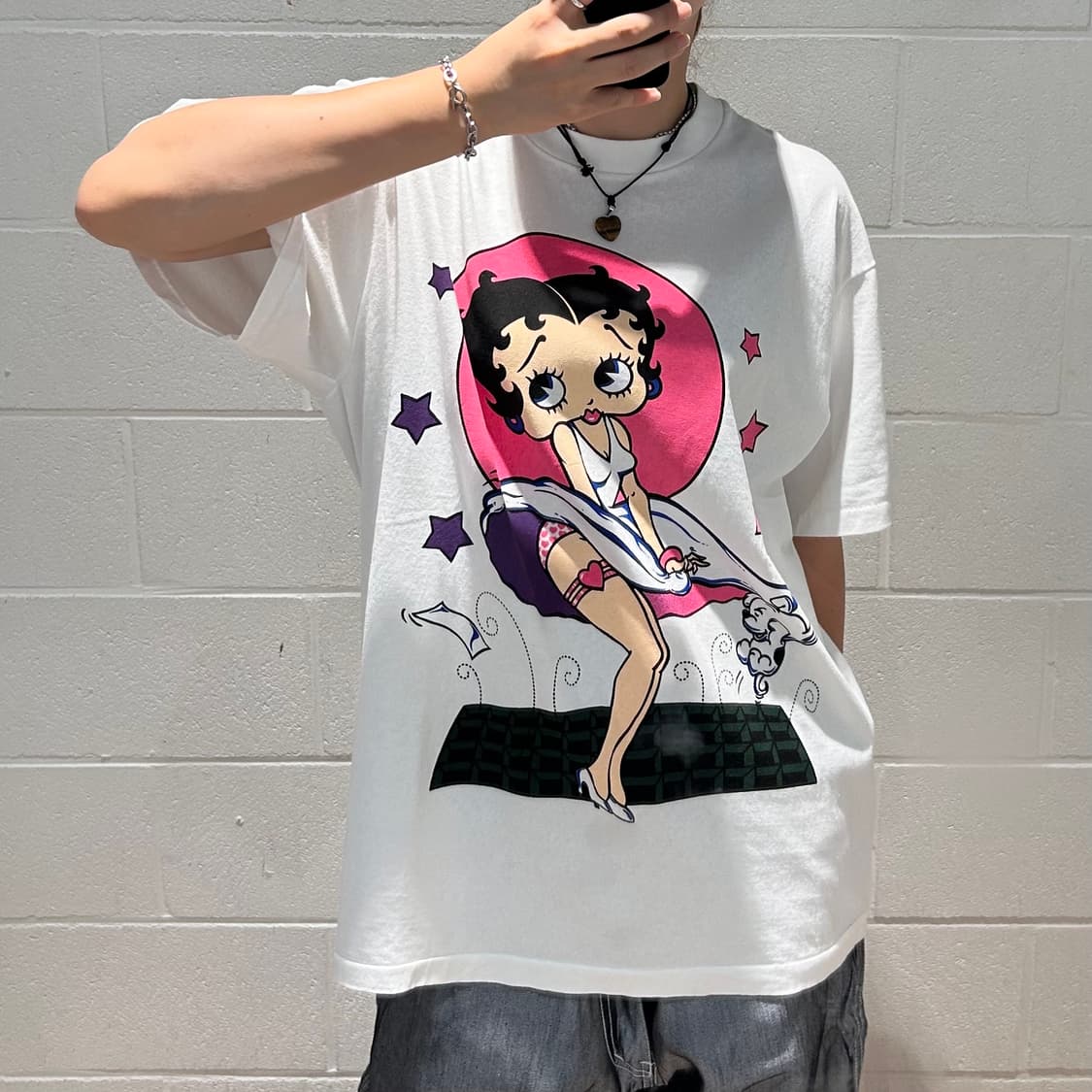 (USA made)Betty Boop 1/2 sleeve T-shirts 상품이미지2