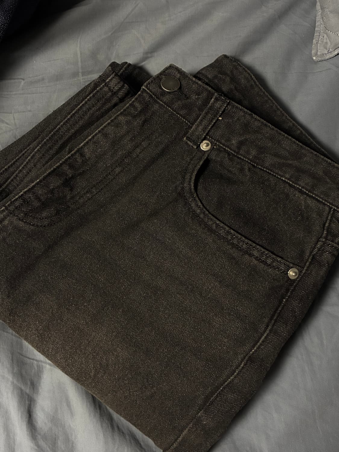 (M) 아워데이즈 리버티 세미 와이드 데님 팬츠 BLACK 판매 상품이미지7