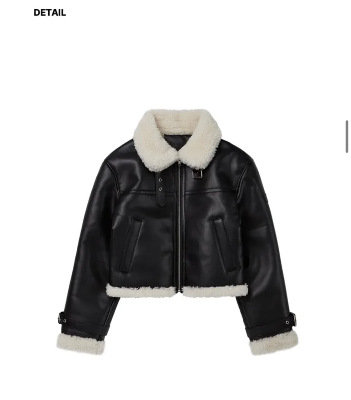 레더리 오블리크 오버핏 레더 무스탕 자켓 [BLACK] 판매 상품이미지8