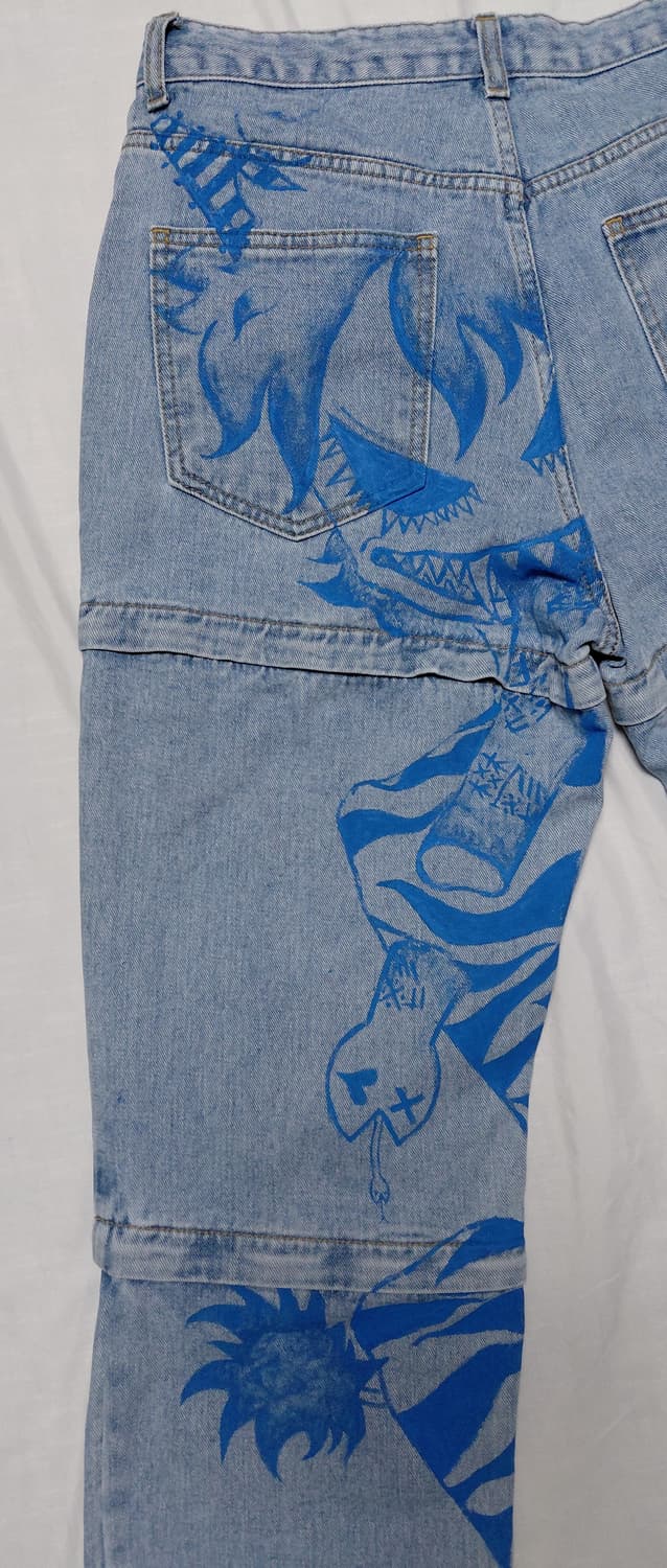 위우(₩I₩) 디태처블 그래픽 데님 팬츠 (2WAY 연출) 상품이미지7