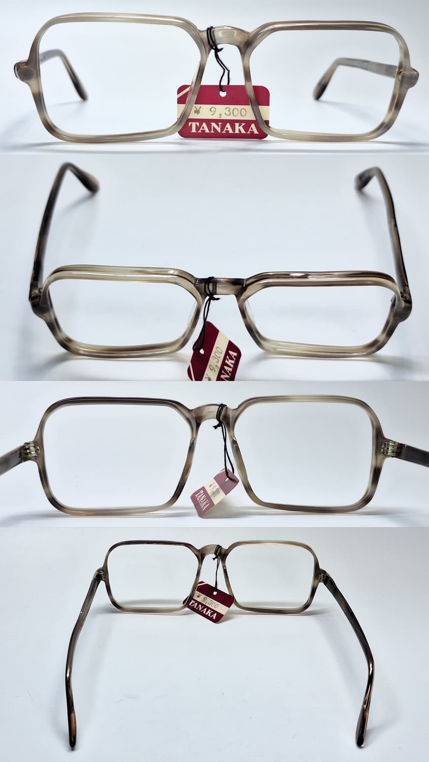 80s 이탈리아제 빈티지 데드스톡 미사용/스퀘어 뿔테 안경테 50mm 상품이미지5