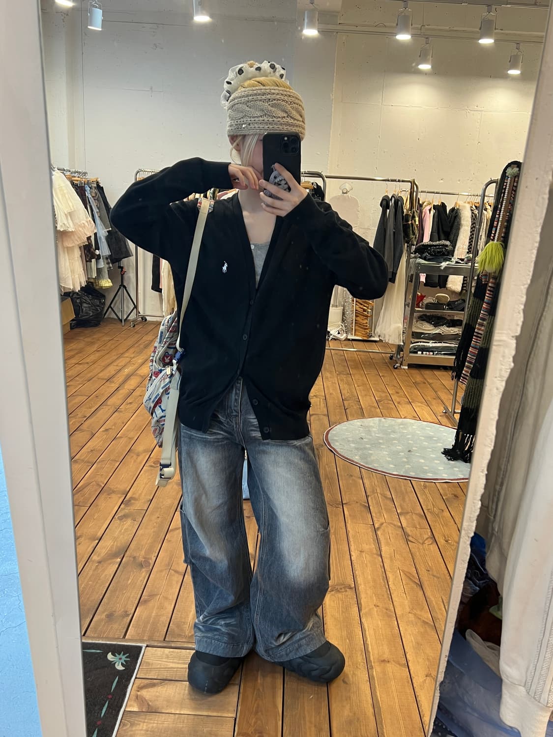 폴로 블랙 가디건 상품이미지2